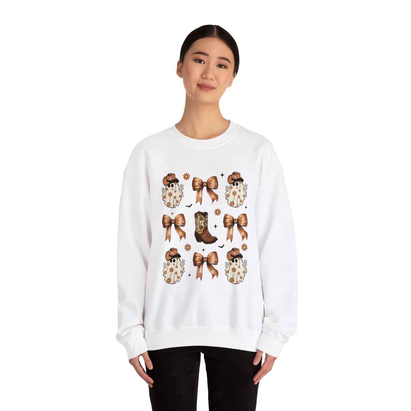 Coquette Cowboy Ghosts Halloween Sweatshirt