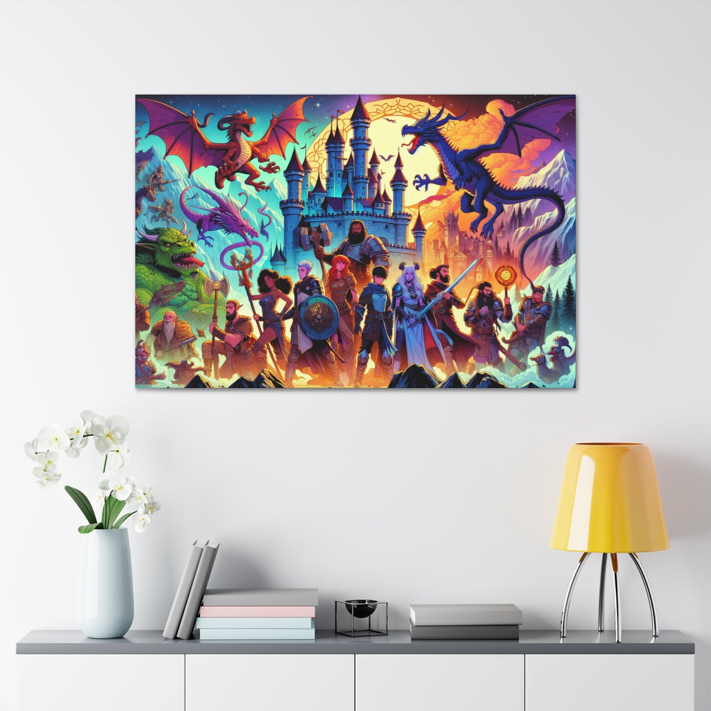 Dragon Fight Canvas Wall Art