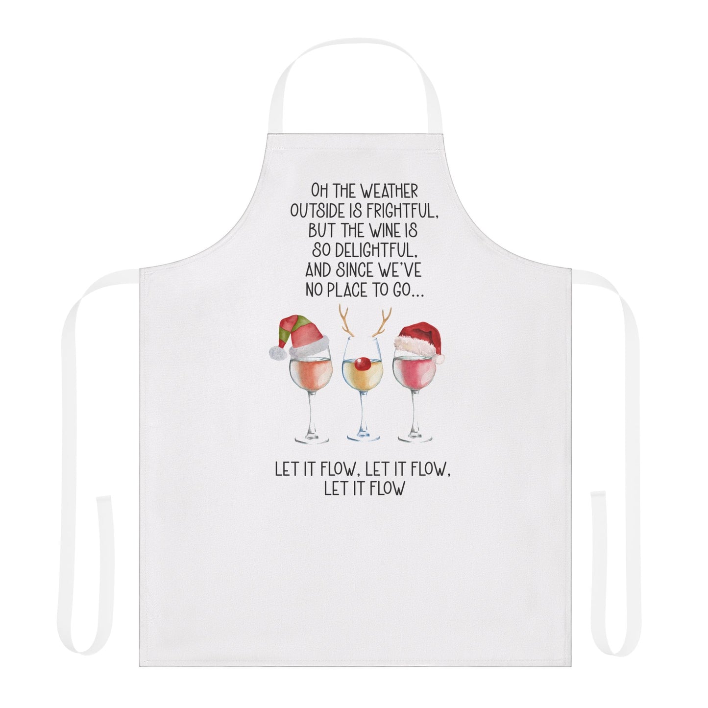 Let it Flow Christmas Wine Apron