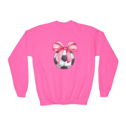 Soccer Coquette Youth Crewneck Sweatshirt