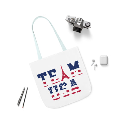 Team USA Paris Olympics Canvas Tote Bag, 5-Color Straps