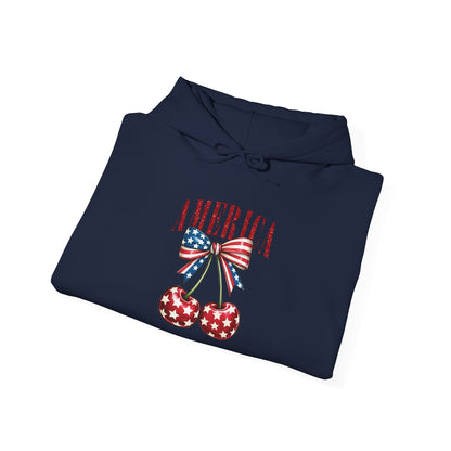 Patriotic Cherry Print Hoodie