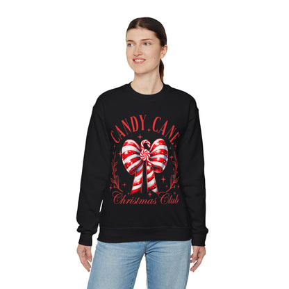 Candy Cane Christmas Coquette Bow Sweatshirt