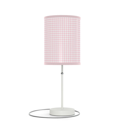 Coquette Pink and White Checked Lamp