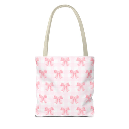 Girlie Pink Coquette Bow Tote Bag