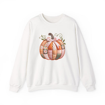 Fall Quilted Patchwork Pumpkin Sweatshirt