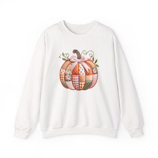 Fall Quilted Patchwork Pumpkin Sweatshirt