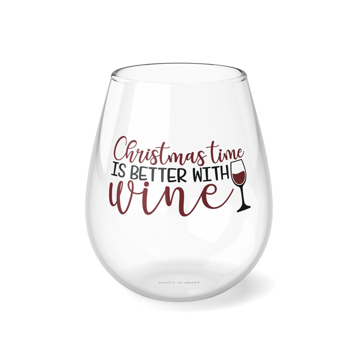 Christmas Time is Better with Wine Stemless Wine Glass, 11.75oz