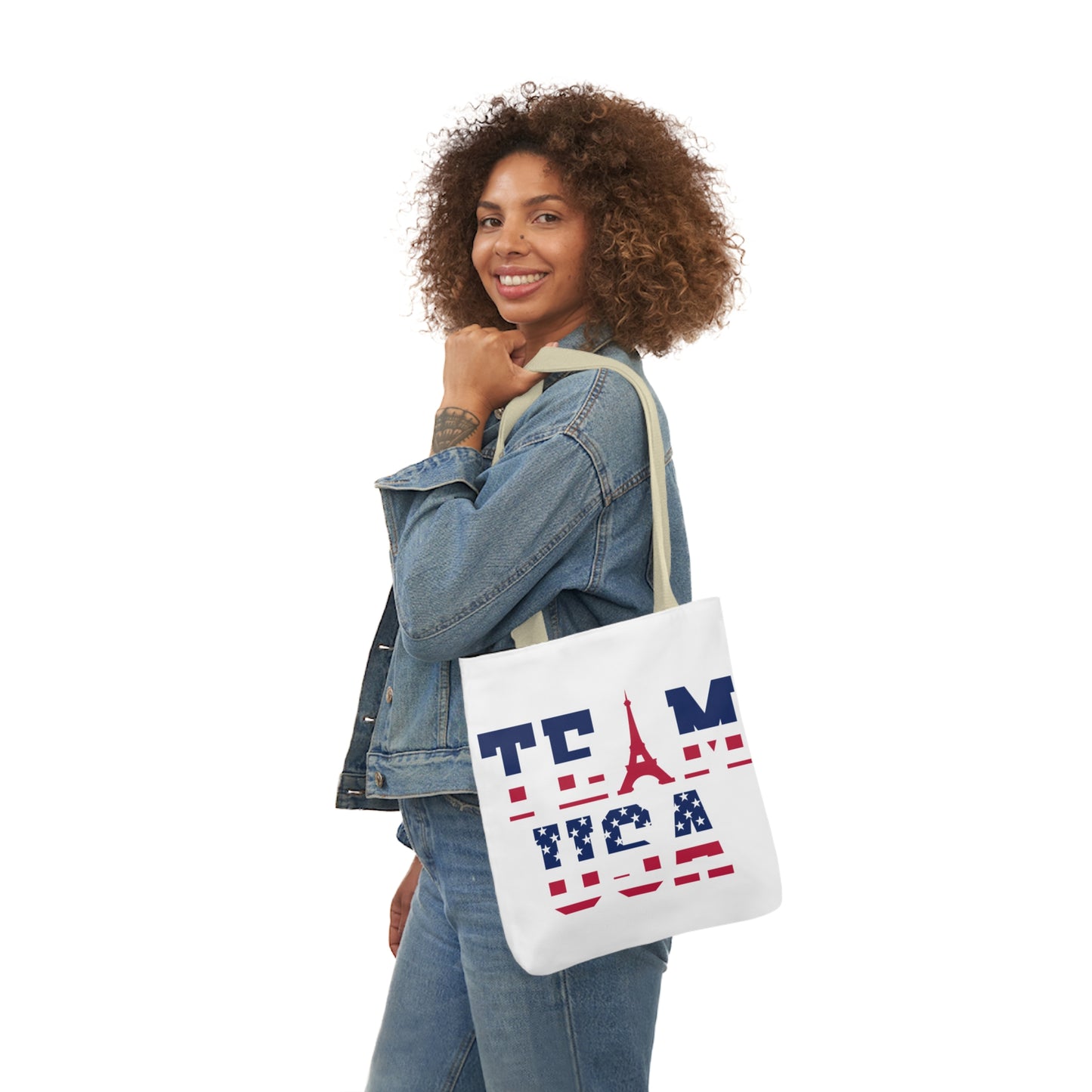 Team USA Paris Olympics Canvas Tote Bag, 5-Color Straps