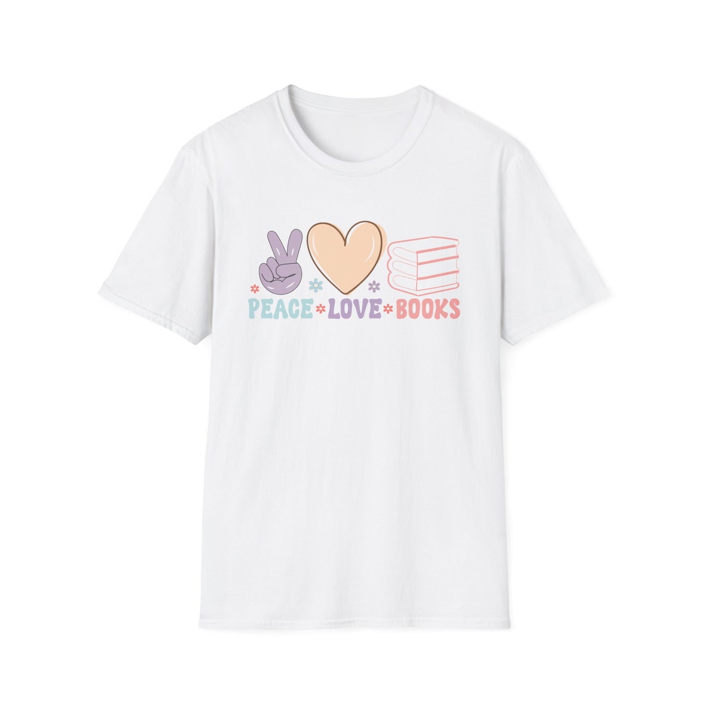 Peace Love Books Softstyle T-Shirt