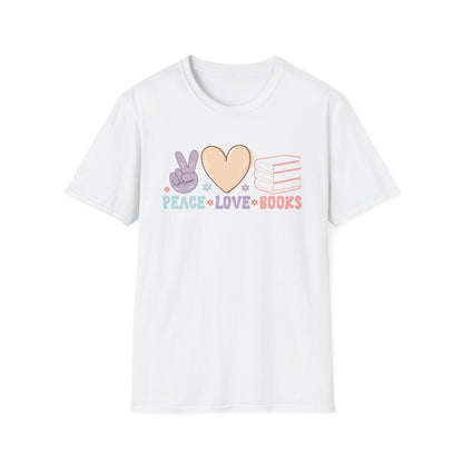 Peace Love Books Softstyle T-Shirt