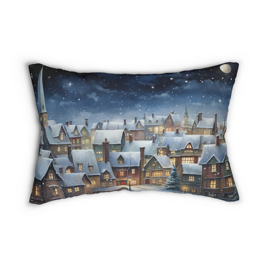 Christmas Village Lumbar Pillow