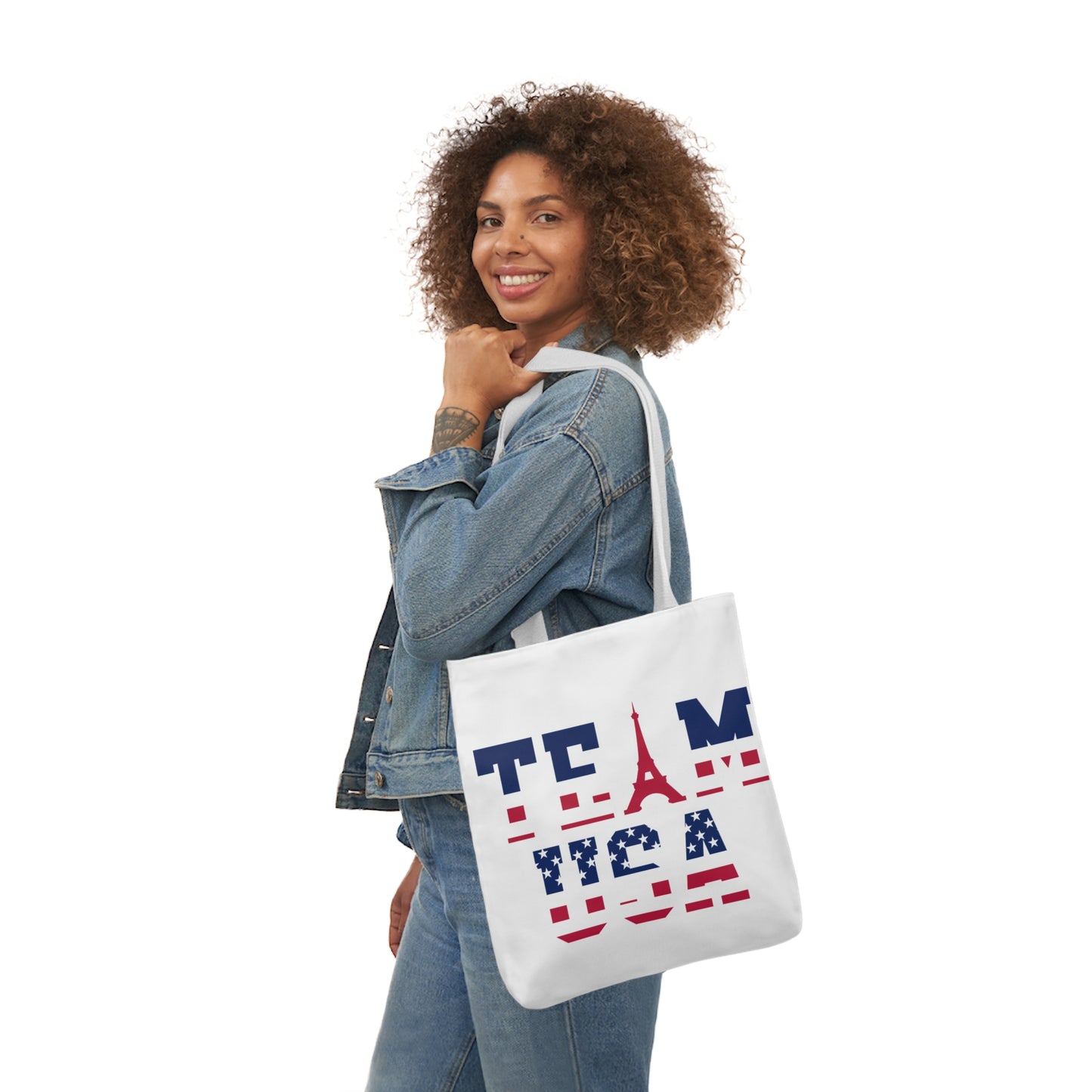 Team USA Paris Olympics Canvas Tote Bag, 5-Color Straps