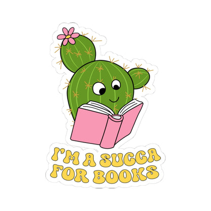 Cute Book Lover Cactus Stickers
