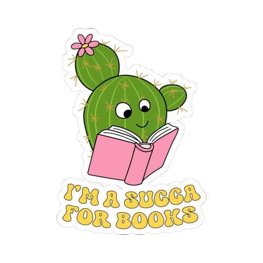 Cute Book Lover Cactus Stickers