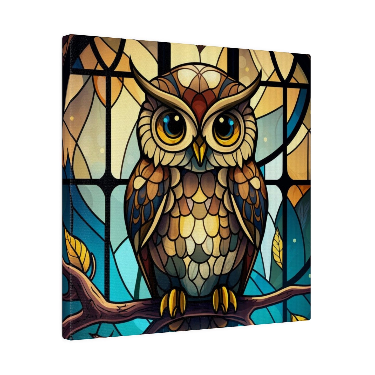 Stained Glass Owl Wall Art Matte Canvas