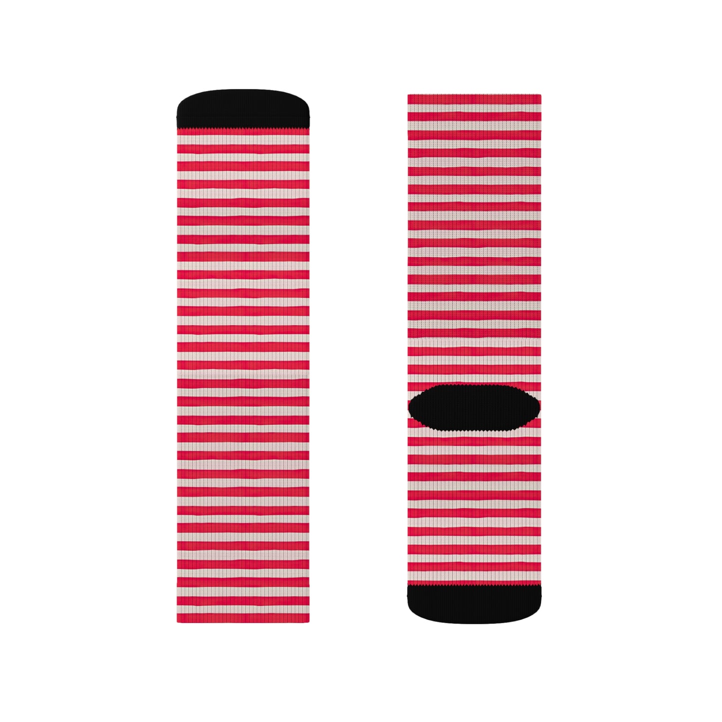 Red Striped Sublimation Socks