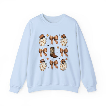 Coquette Cowboy Ghosts Halloween Sweatshirt