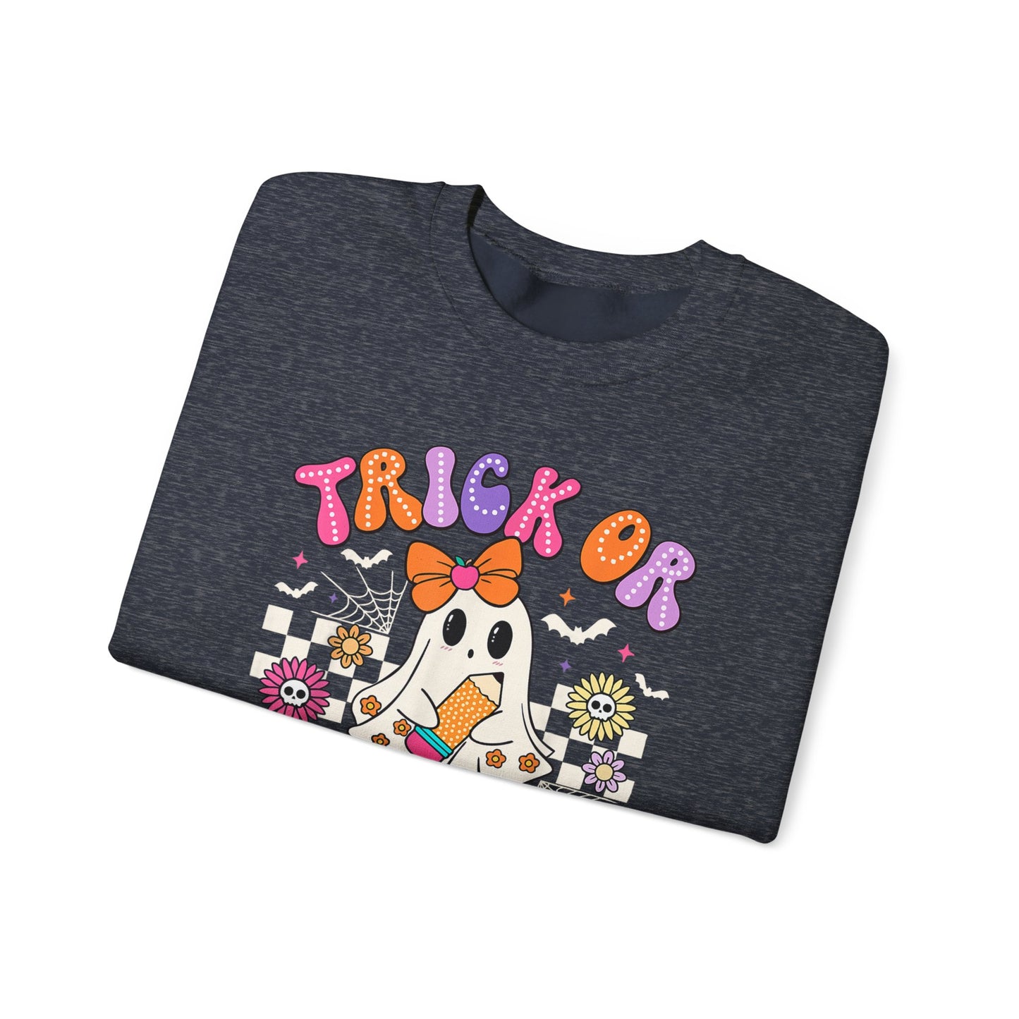 Trick or Teach Halloween Unisex Heavy Blend™ Crewneck Sweatshirt