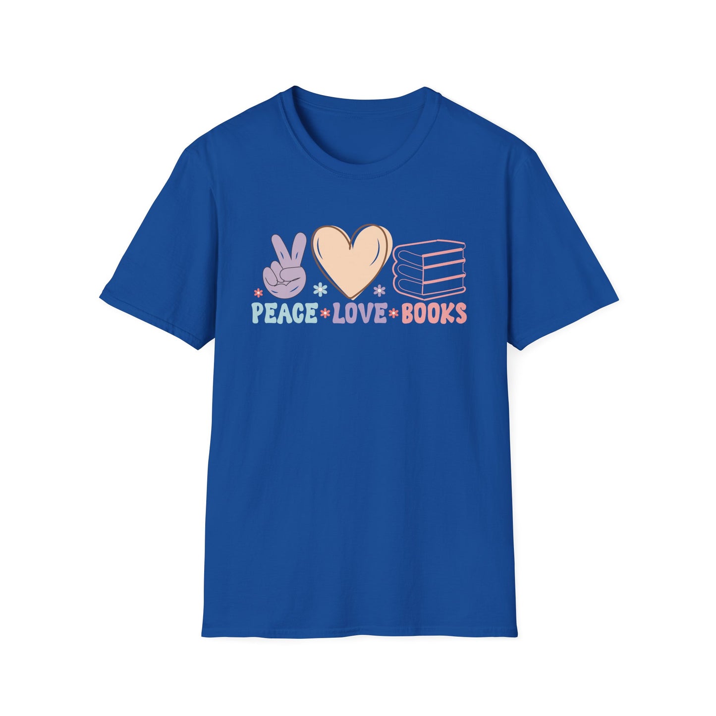 Peace Love Books Softstyle T-Shirt