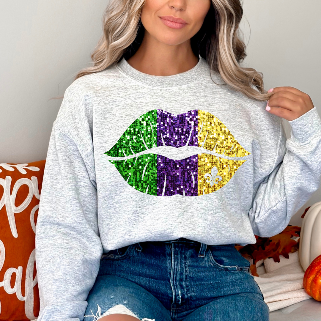 Mardi Gras Lips Sweatshirt