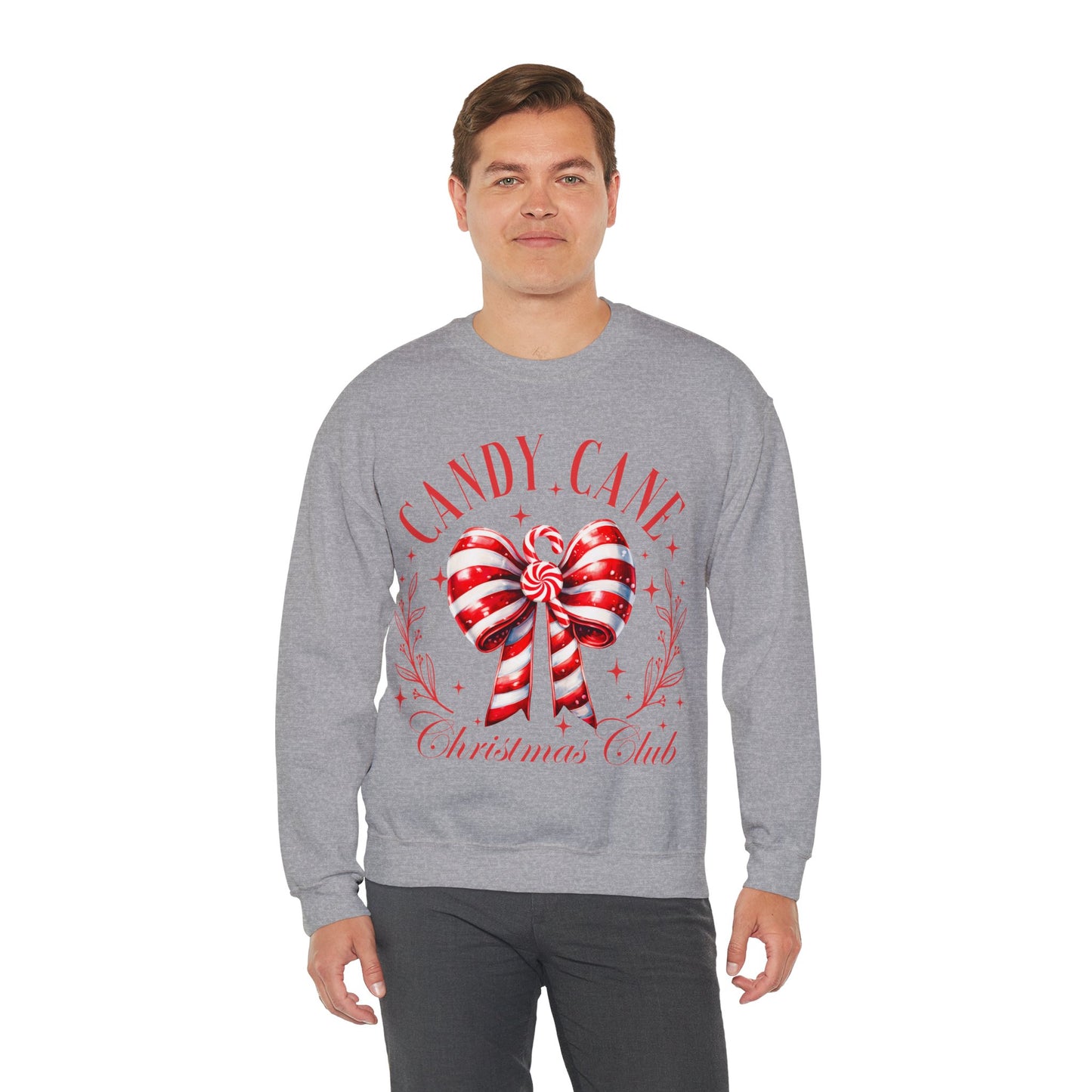 Candy Cane Christmas Coquette Bow Sweatshirt