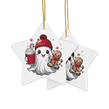 Christmas Ghost Ceramic Ornament