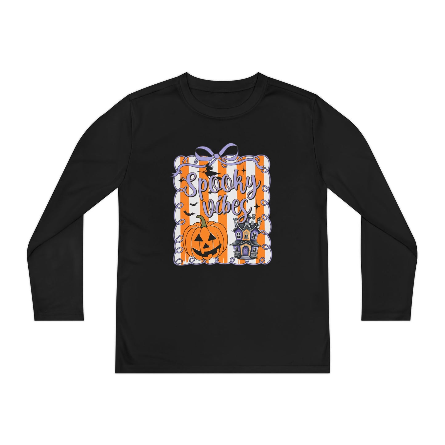 Halloween Spooky Vibes Youth Long Sleeve Tee