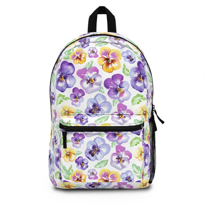 Floral Purple Pansy School Backpack
