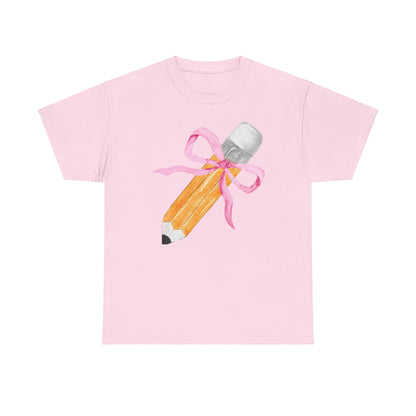 Back to School Pencil Bow Coquette T-Shirt