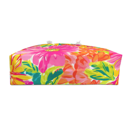 Bright Floral Beach Weekender Bag