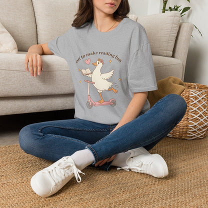“Off to Make Reading Fun” Cute Graphic Tee