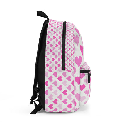 Pink Heart Pattern Backpack