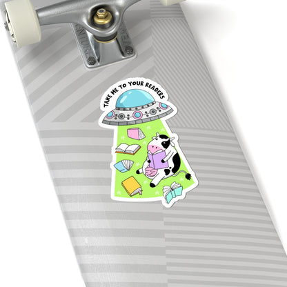 Book Lover Cow Reading Kiss-Cut Stickers