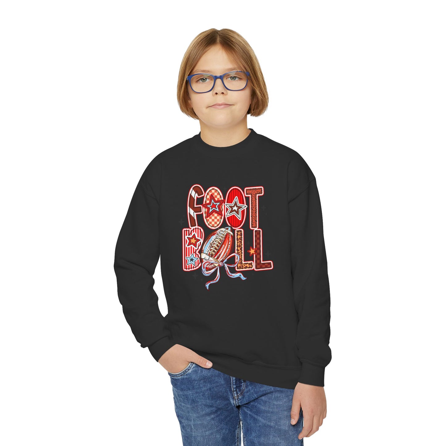 Cozy Fall Football Youth Sweatshirt