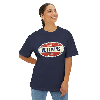 Thank You Veterans 4th of July Unisex Oversized Boxy Tee