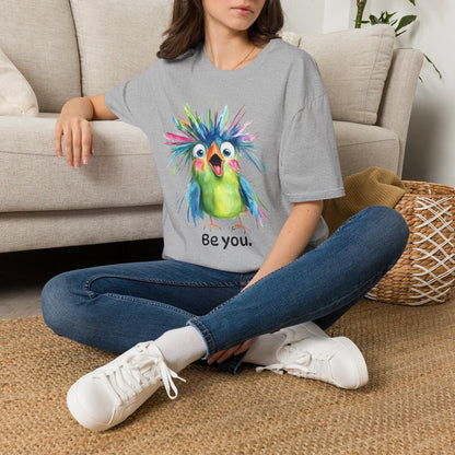 Colorful Quirky Bird Design with "Be you."