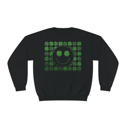 Clover Smiley Face St. Patrick's Day Sweatshirt