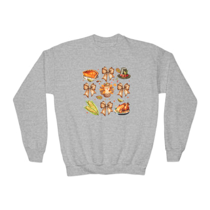 Thanksgiving Coquette Youth Crewneck Sweatshirt