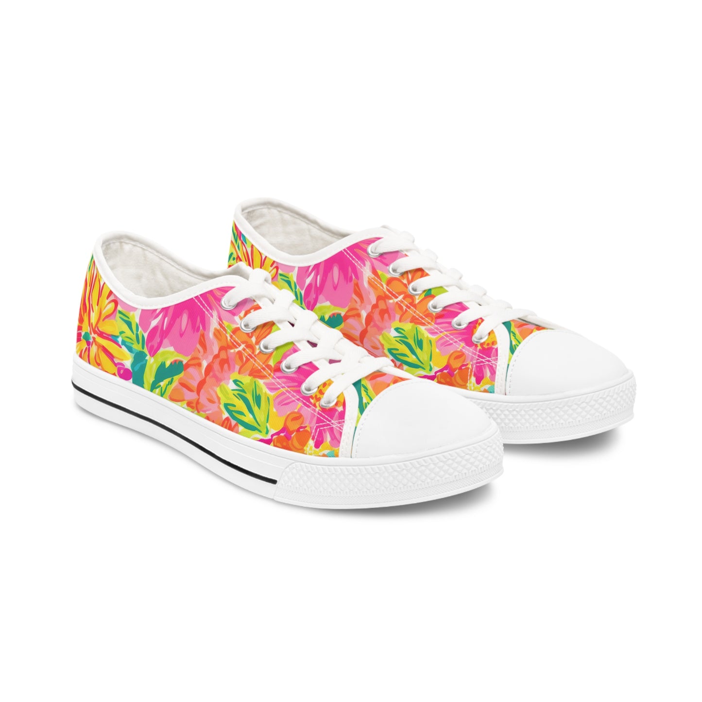 Bright Floral Women's Low Top Sneakers