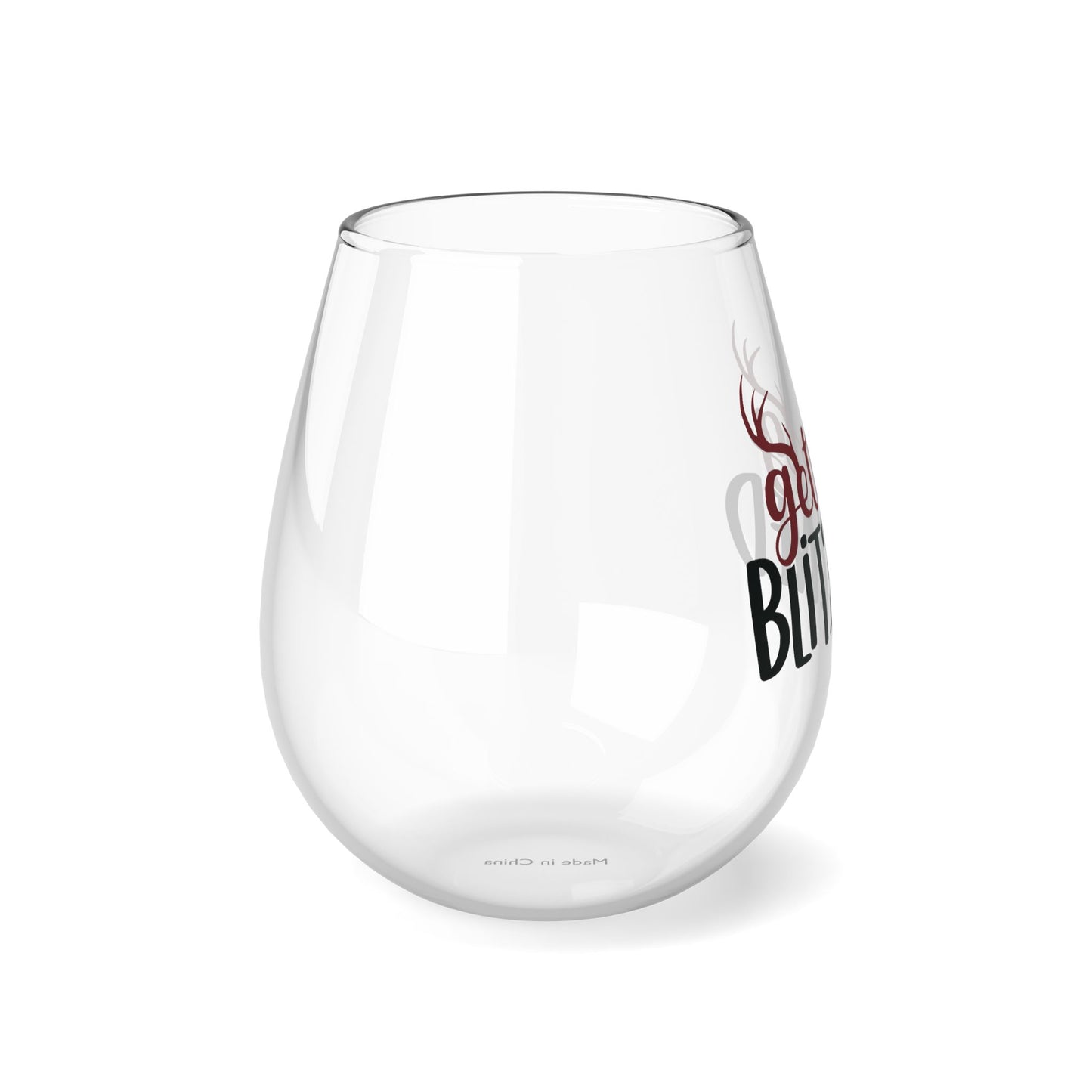 Getting Blitzened Stemless Wine Glass, 11.75oz