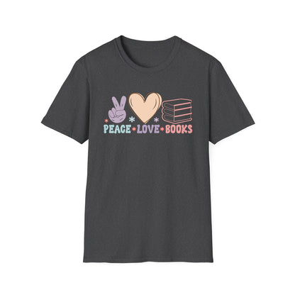 Peace Love Books Softstyle T-Shirt