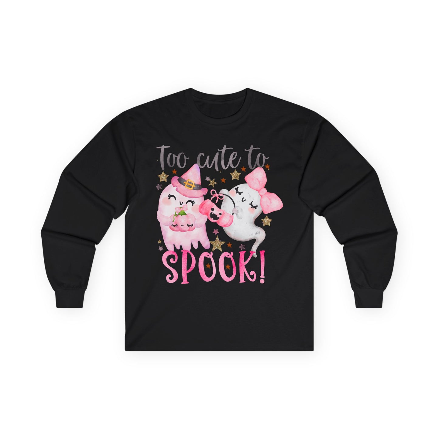 Too Cute To Spook Adult Long Sleeve Tee