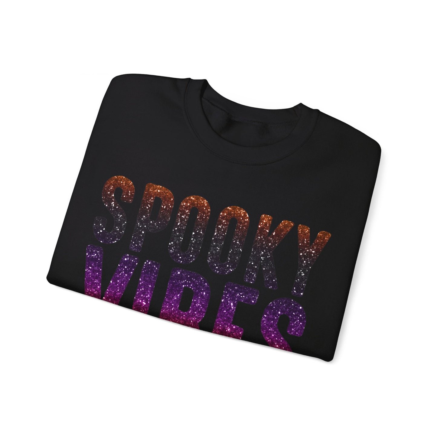 Spooky Vibes Glitter Halloween Sweatshirt