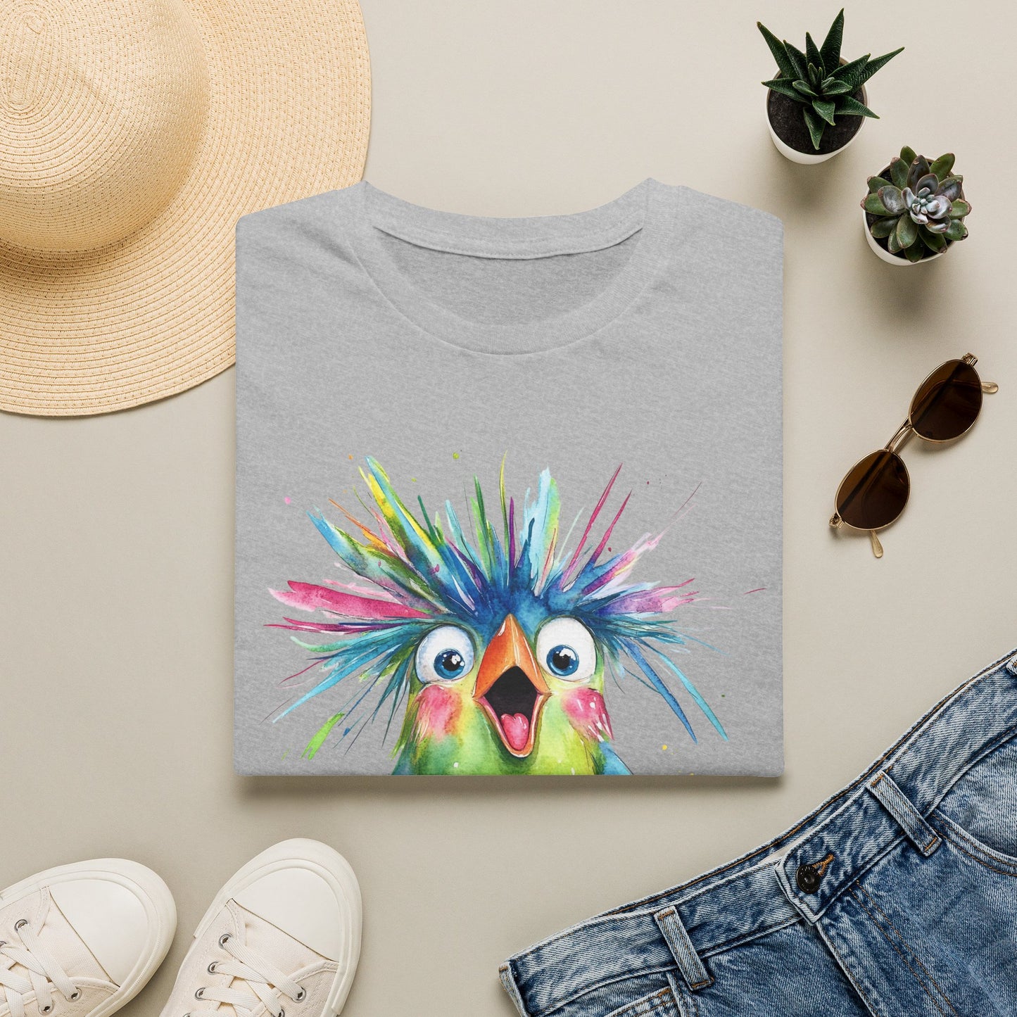 Colorful Quirky Bird Design with "Be you."