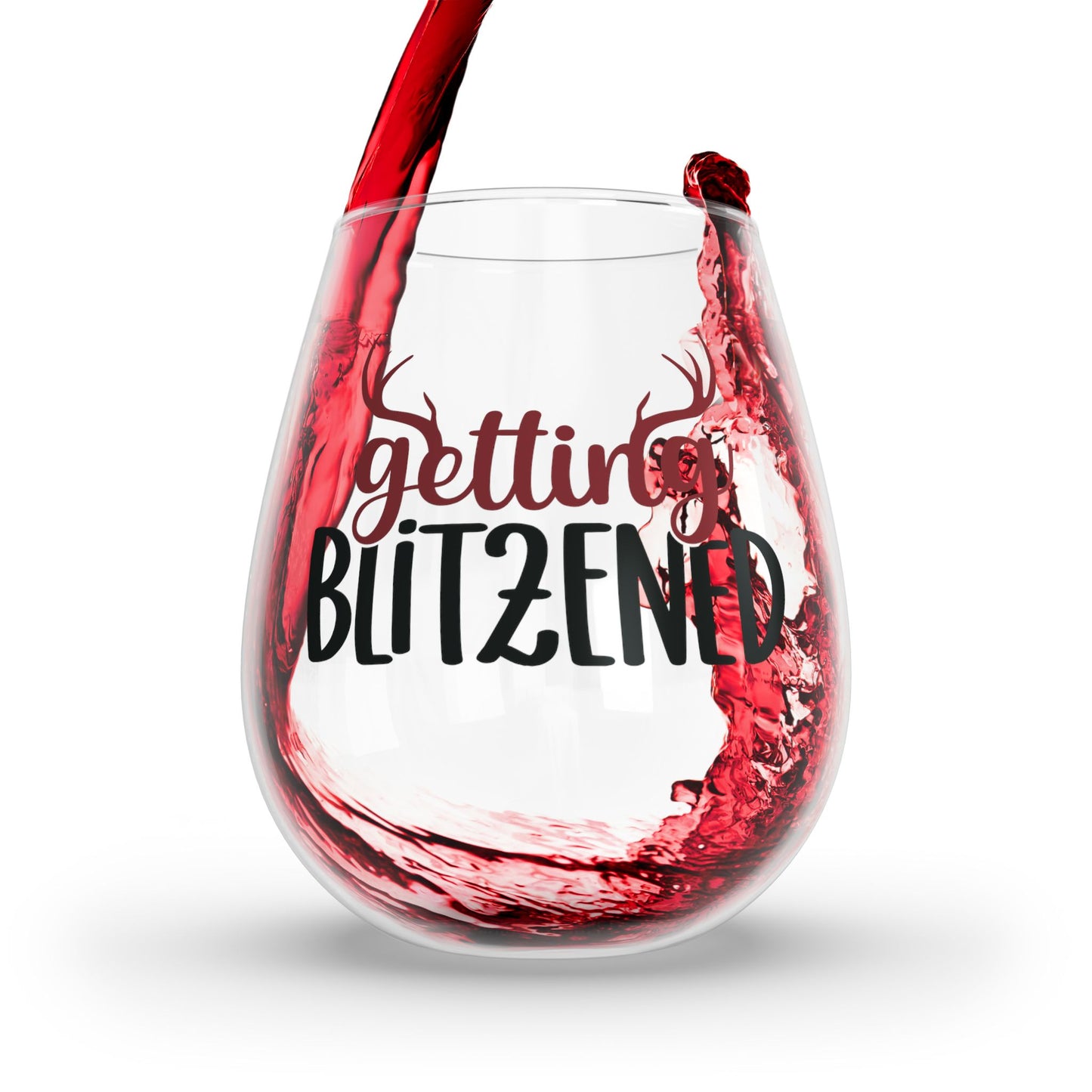 Getting Blitzened Stemless Wine Glass, 11.75oz