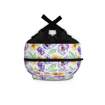 Floral Purple Pansy School Backpack