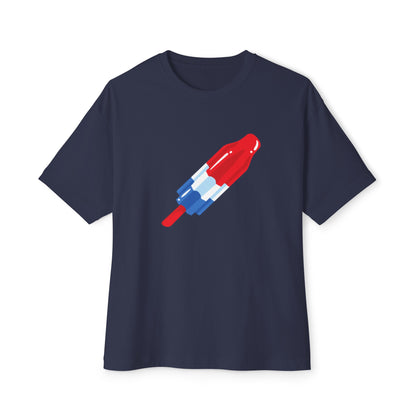 Rocket Popsicle 4th of July Unisex Oversized Boxy Tee