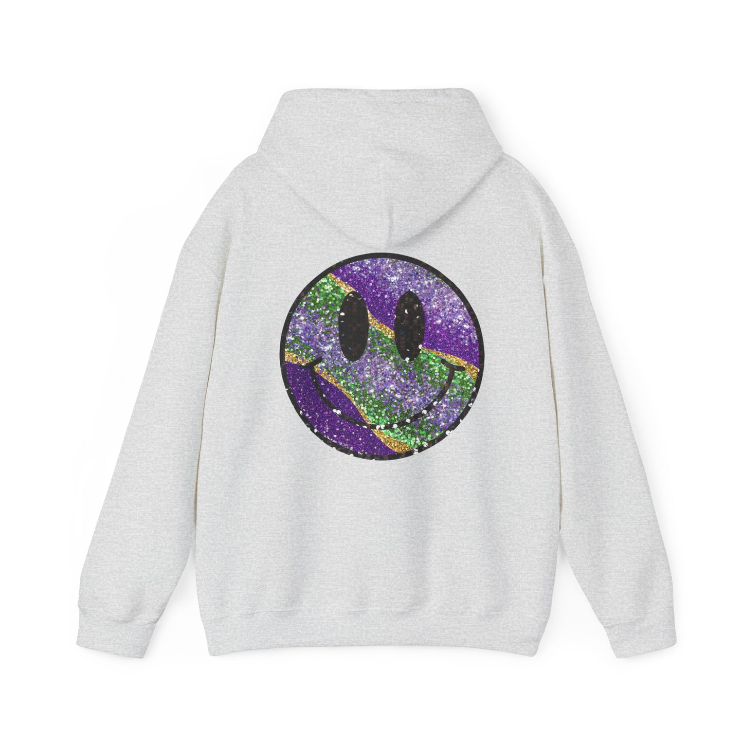 Mardi Gras LOVE Smiley Face Hoodie Sweatshirt