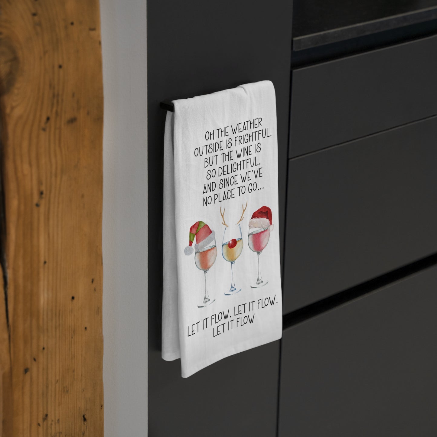 Funny Christmas WineTea Towel